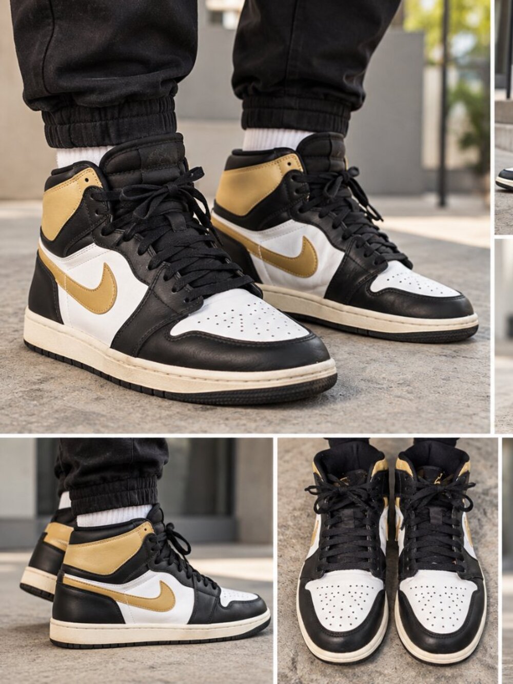 Air Jordan 1 Mid Black University Gold 9.5